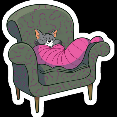sleeping tom 2 cartoon sticker