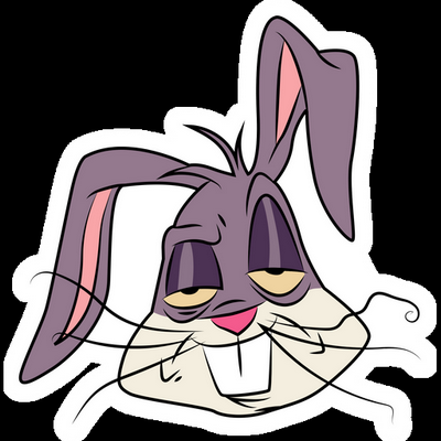bugs bunny tired cartoon sticker