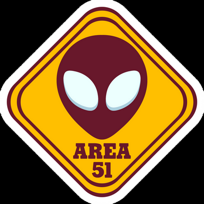area 51 sign weatherproof vinyl sticker