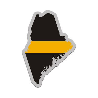 thin gold line MAINE STIKCER