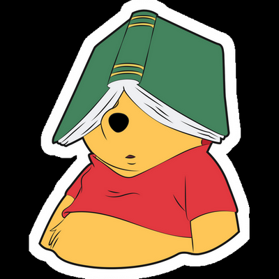 winnie the pooh book cartoon sticker