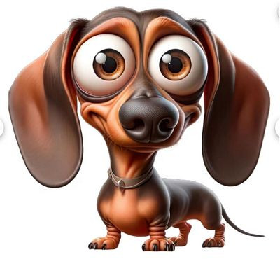 Cute Cartoon Dachshund Sticker Sweet Dog Sticker