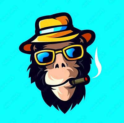 Cool Monkey Cigar Animal Sticker 66