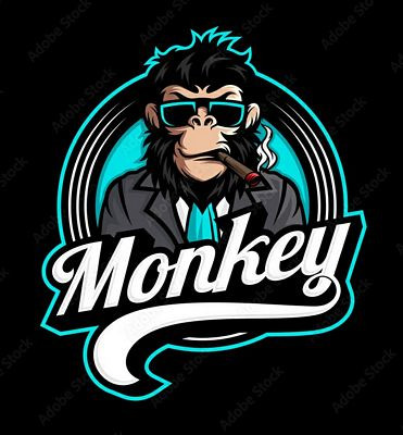 Cool Monkey Cigar Animal Sticker