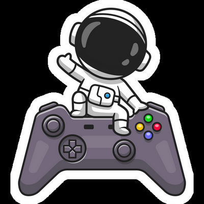 astronaut play video game console gamer sticker