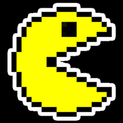 pac man pixel gamer sticker