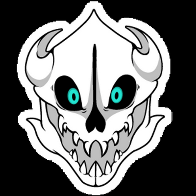 horned skull mask SKULL STICKER