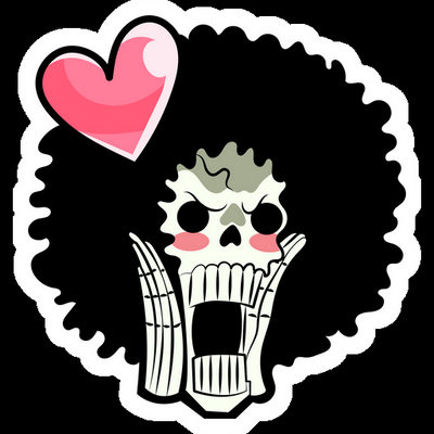 one brook heart SKULL STICKER