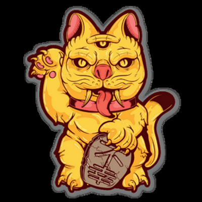three eyed zombie cat sticker