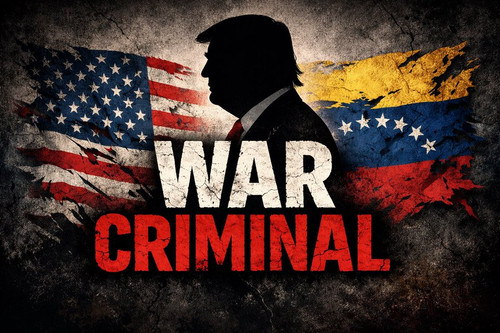 tRUMP WAR CRIMINAL POLITICAL STICKER