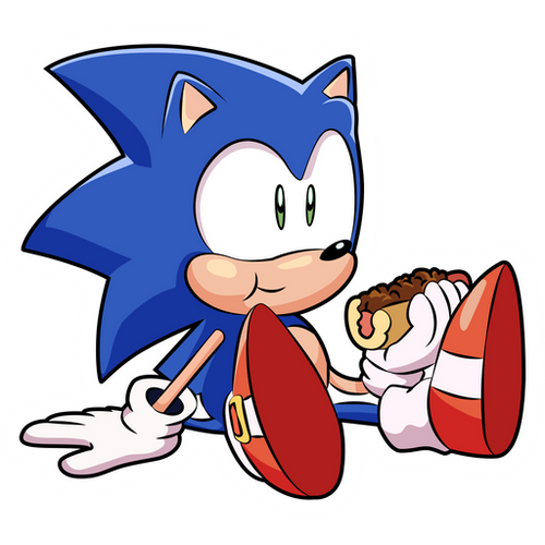 sonic hedgehog eating hot dog STICKER