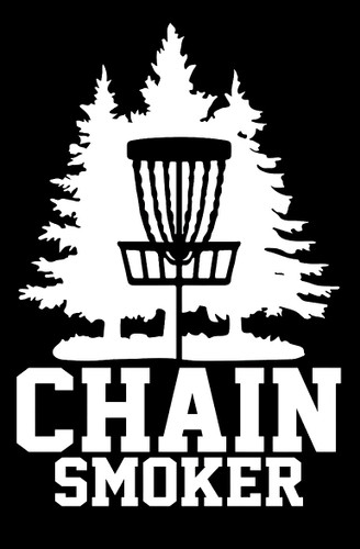 chain smoker funny disc golf silhouette sticker