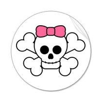 3948 Skull bow Decal Sticker