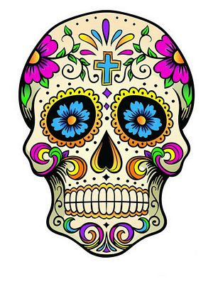 Psychedelic Sugar Skull Sticker grande
