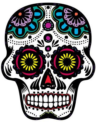 sugar skull color sticker 100