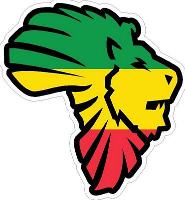 African Rasta Lion Africa Color Sticker