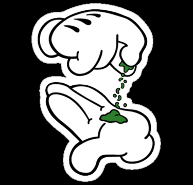 mickey hands weed sticker