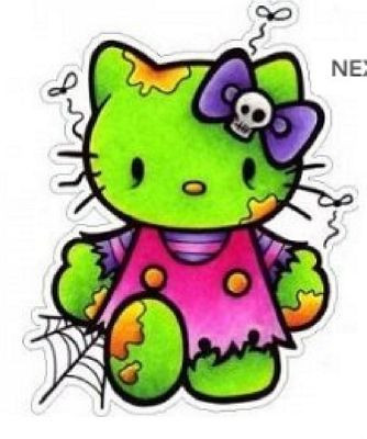 Kitty Kat Zombie Color Decal Car Sticker