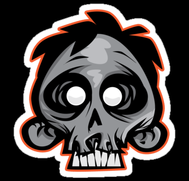 zombie skull sticker