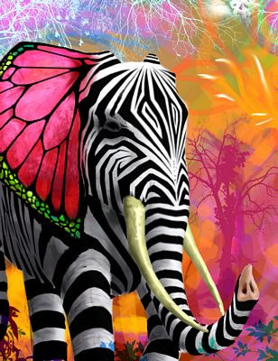 1 Psychedelic animals car window or wall decal 1