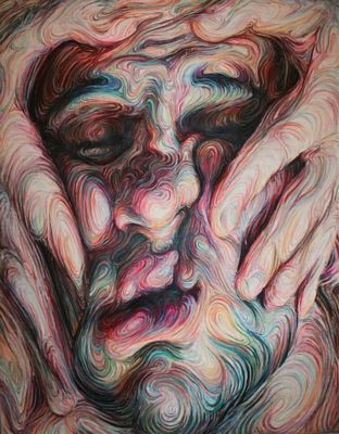 psychedelic faces wall decal car sticker 22