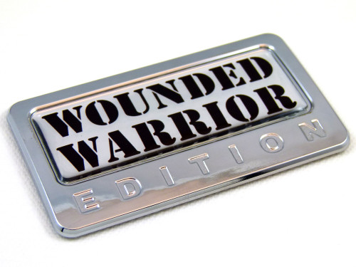 Wounded Warrior edition chrome auto car badge
