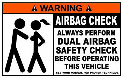 Airbag Check Funny Warning Sticker Set 1