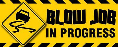 Blow Job in Progress Funny Sticker Set