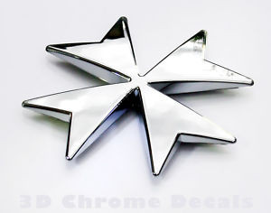 Maltese Cross 2 car auto bike 3D chrome decal