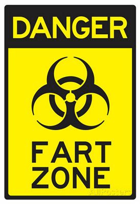 danger fart zone humor Funny Warning Sticker Set