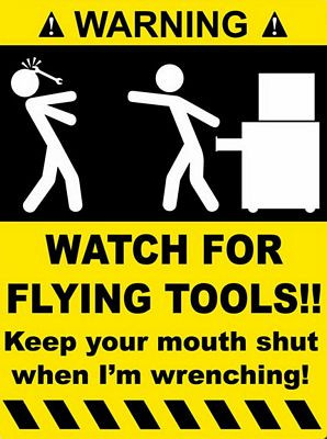 Flying Tools Funny Warning Sticker Set
