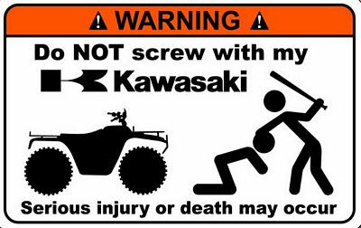 Kawasaki Funny Warning Sticker Set 3