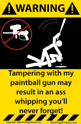 Paintball  Funny Warning Sticker Set