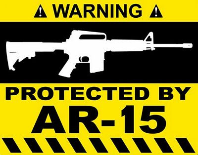 Protected By AR15 Funny Warning Sticker Set