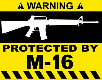 Protected By M16 Funny Warning Sticker Set