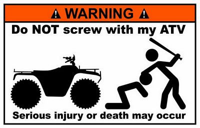 Quad Funny Warning Sticker Set 3