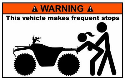 Quad Funny Warning Sticker Set 4