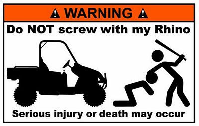 Rhino Funny Warning Sticker Set 3