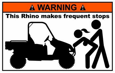 Rhino Funny Warning Sticker Set 4