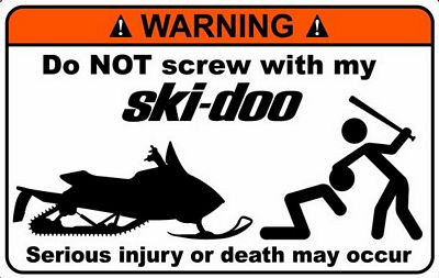 SkiDoo Funny Warning Sticker Set 2