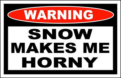snow makes me horny Funny Warning Sticker Set