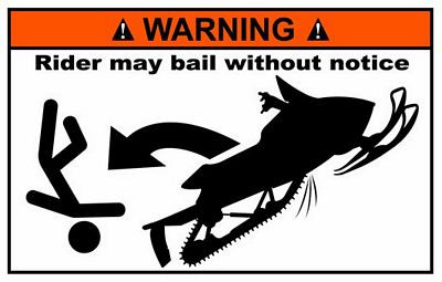 Snow Mobile Funny Warning Sticker Set 1