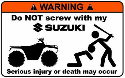 Suzuki Funny Warning Sticker Set 3