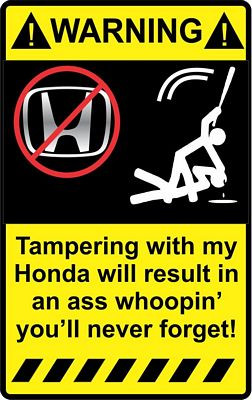 Tampering with H Funny Warning Sticker Set