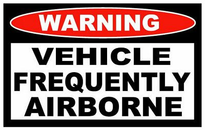 Vehicle Frequently Airborne Funny Warning Sticker Set