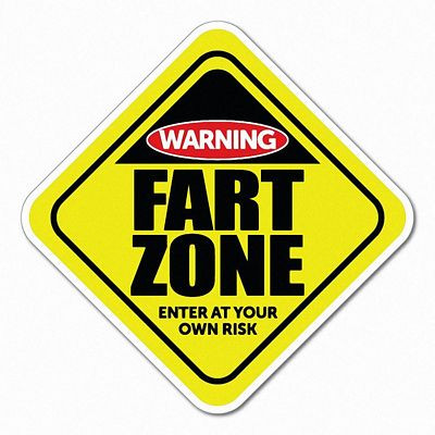warning fart zone sticker Set