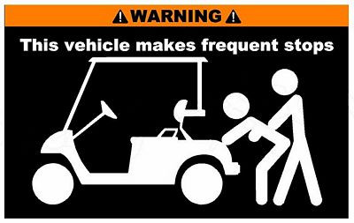 Warning Golf Cart Stops Sticker Set
