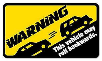warning may roll backwards funny auto sticker Set