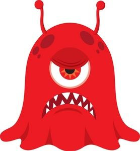 angry cyclops monster or alien ready to attack sticker