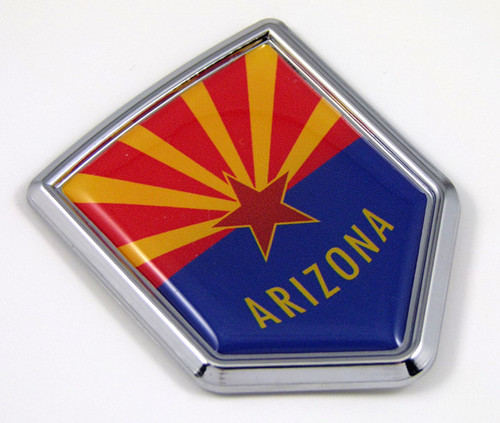 Arizona US state flag domed chrome emblem car badge decal